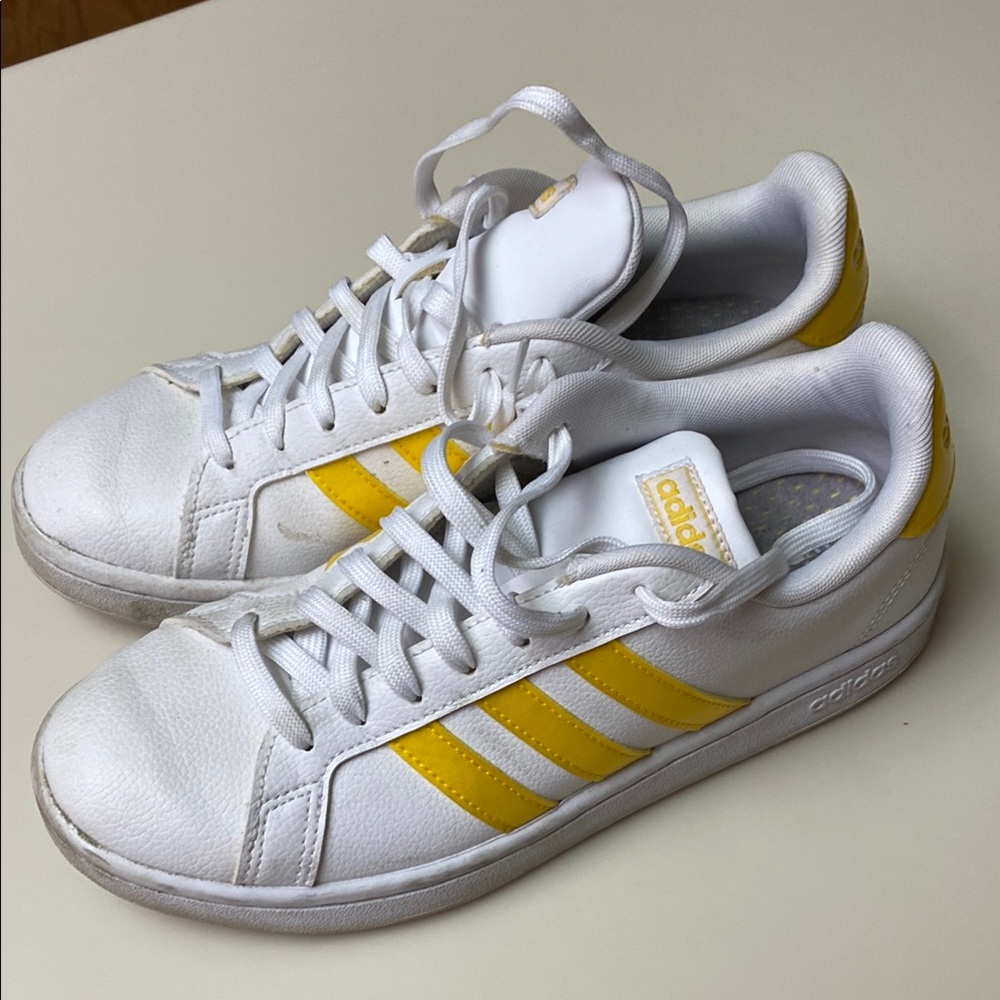 Adidas White and Yellow Sneakers